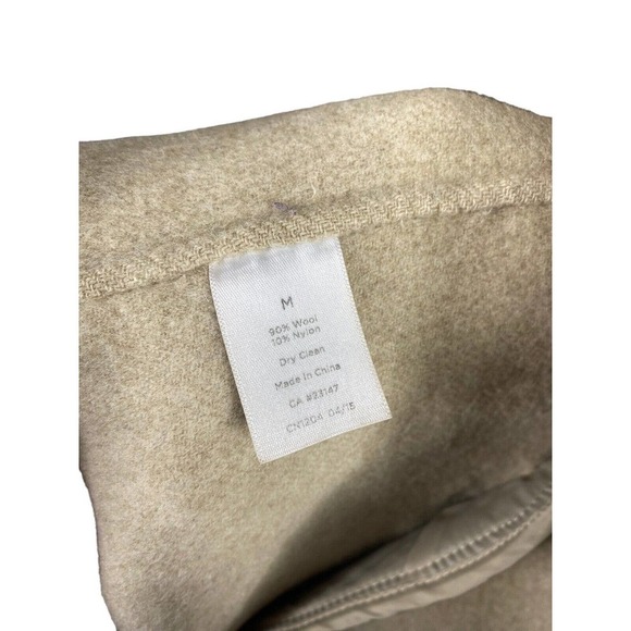Talbots Medium Open Front Wool Jacket Coat Gray Tan Inside Womens 10 12 Pockets - Picture 7 of 8